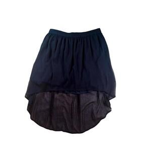 Converse Navy Blue Sheer High-Low Skirt